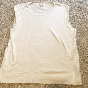 J. Crew sweater tank in white, size large, 100% cotton